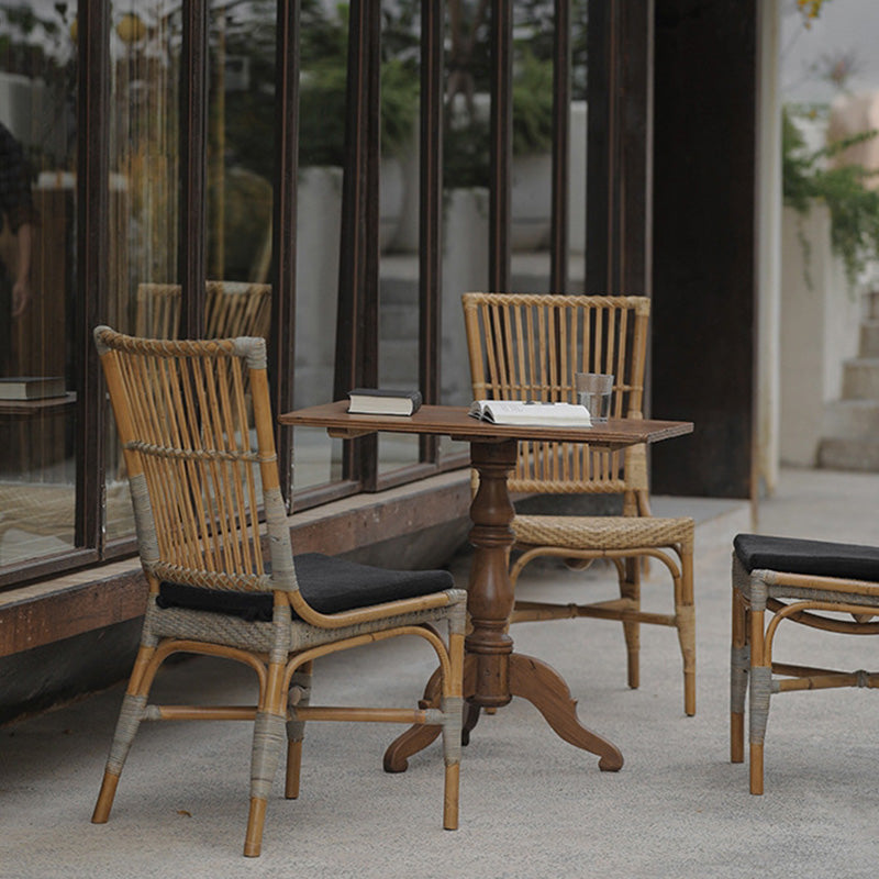 Chinese Woven Wood Four-Leg Dining Chair — With Armrest / Without Cushions