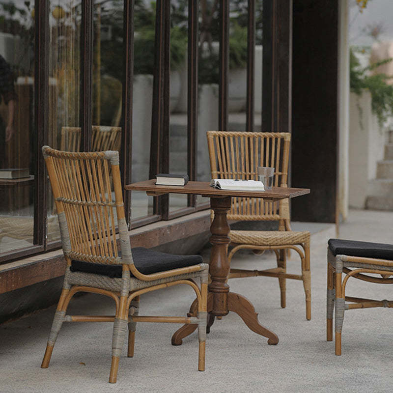 Chinese Woven Wood Four-Leg Dining Chair — With Armrest / Without Cushions