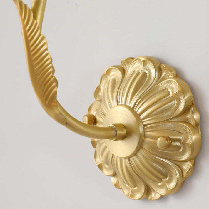 French Glass Flower Copper Wall Sconce