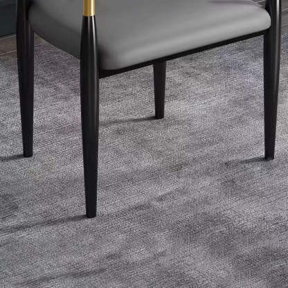 Modern Leather Metal Cushion Dining Chair — E