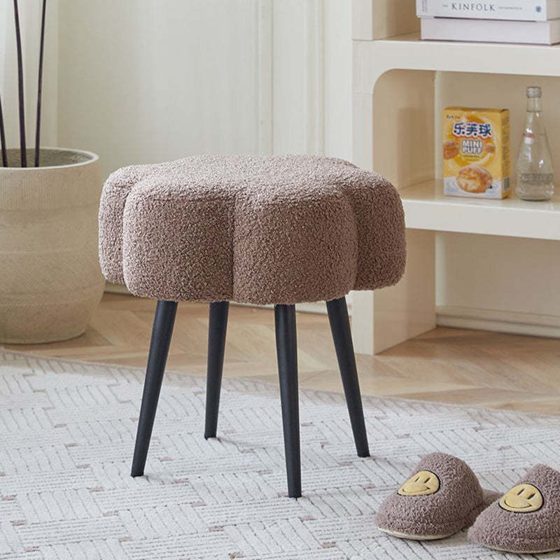 Minimalist Cloud Lambswool Steel Vanity Stool