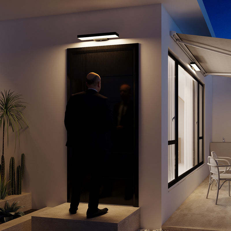 Minimalist Rectangular LED Sensor Outdoor Wall Sconce