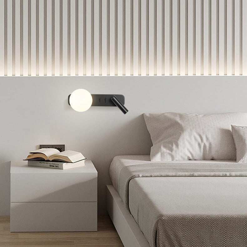 Minimalist Glass Sphere LED Spotlight Reading Sconce