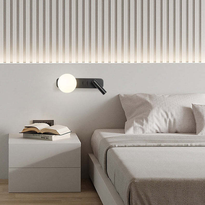 Minimalist Glass Sphere LED Spotlight Reading Sconce