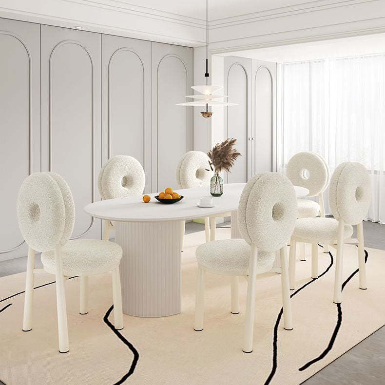 Nordic Lambswool Steel Round Dining Chair