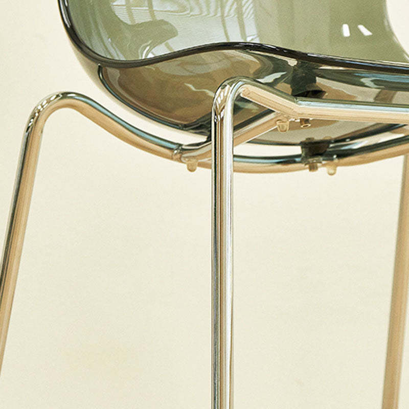 Minimalist Curved Plastic Metal Dining Chair