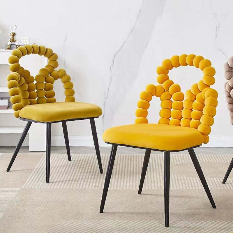 Scandinavian Velvet Heart Ball Vanity Stool — A - Blue
