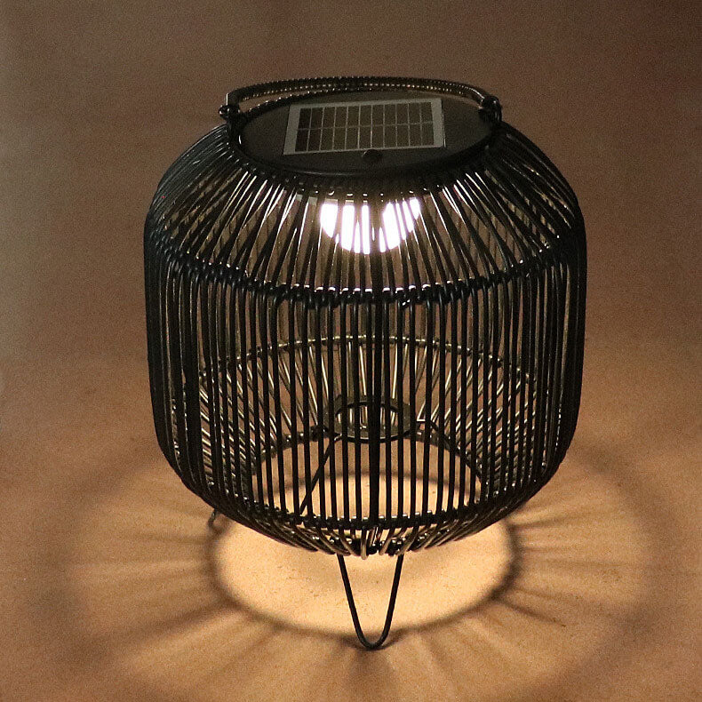 Modern Rattan Iron Portable Solar LED Landscape Light