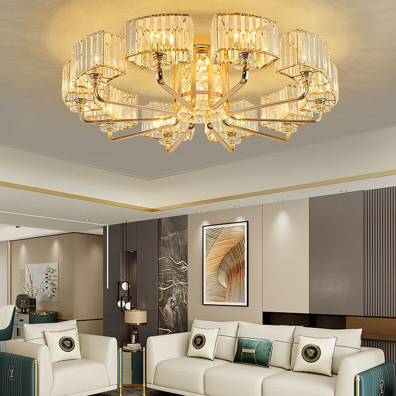 Modern Crystal 6/8/10/12-Light Flush Mount — 6 / 220V-240V For UK/AU