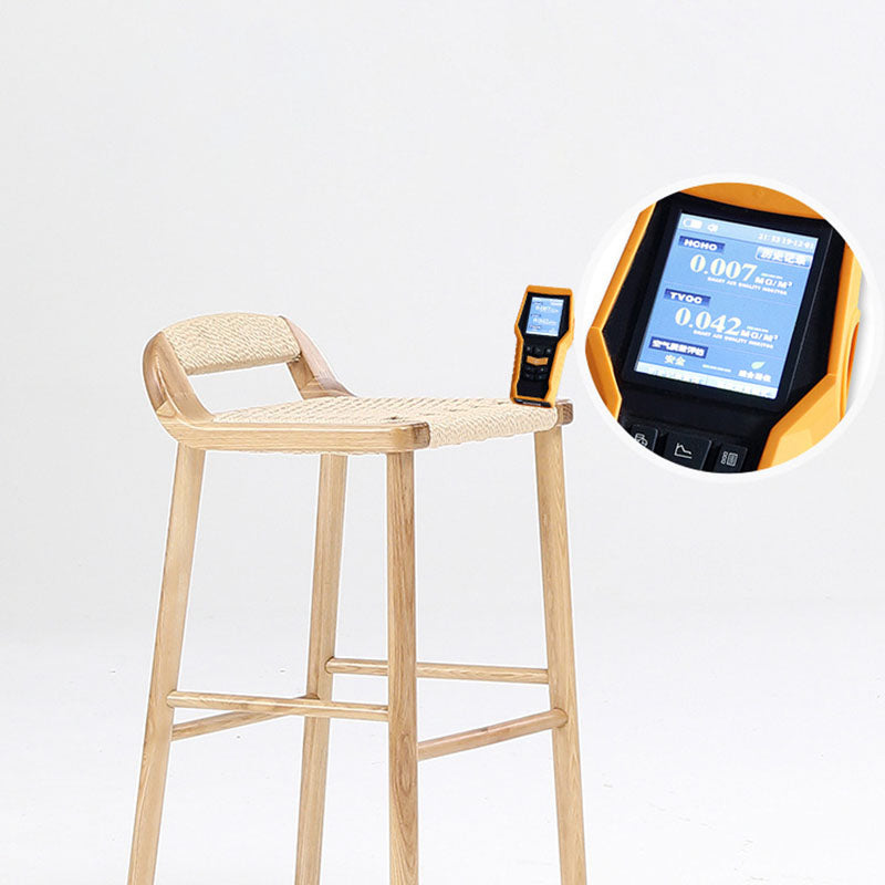 Retro Rope Woven Solid Wood Bar Stool