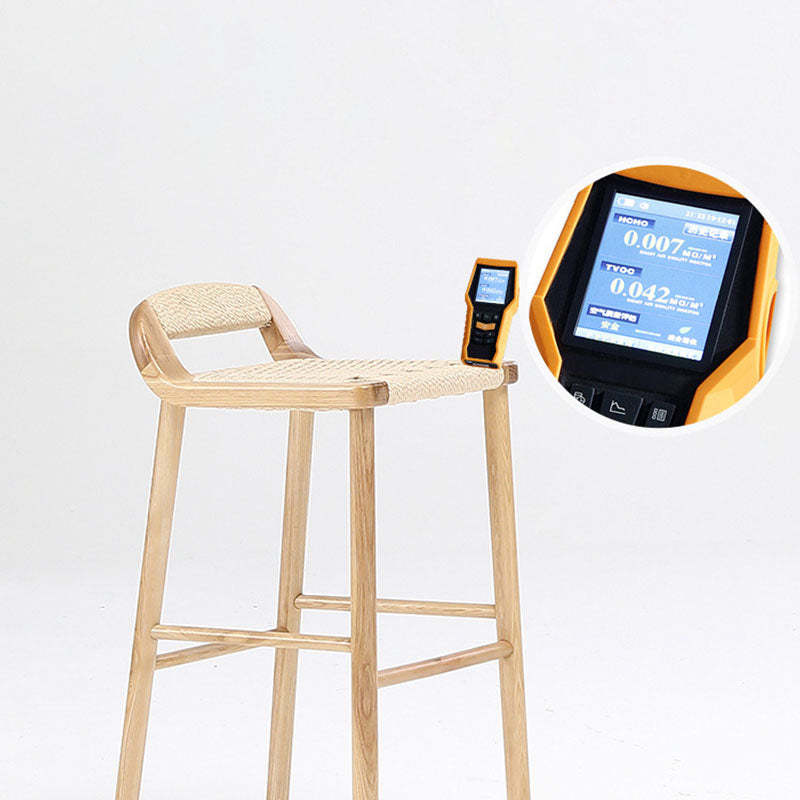 Retro Rope Woven Solid Wood Bar Stool