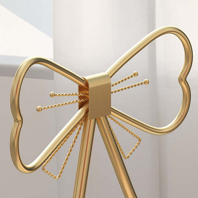 Bow Round Velvet Metal Vanity Stool