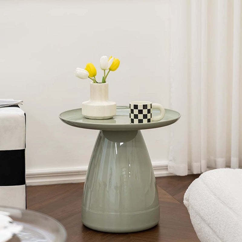 Minimalist Round Plastic Coffee Table — B / Gray