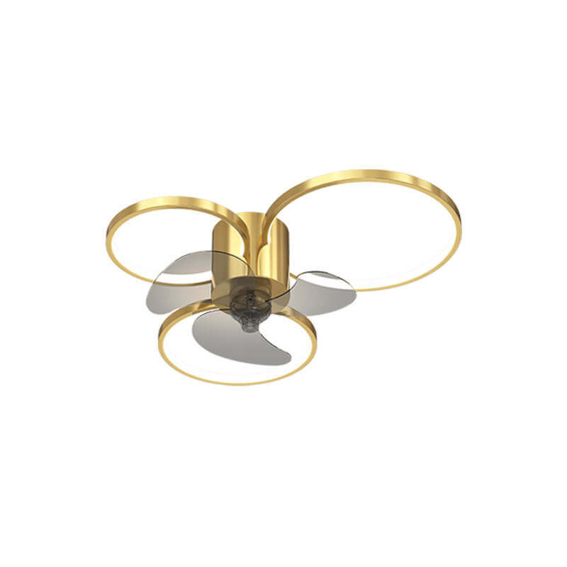 Modern Geometric Square LED Flush Mount Ceiling Fan Light