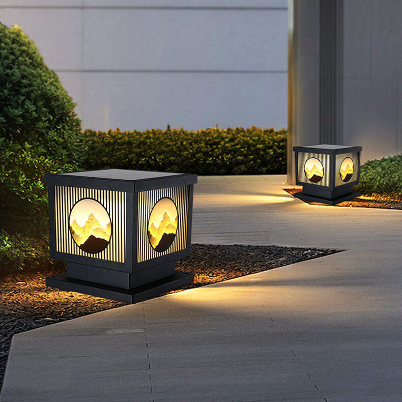 Solar Chinese Square Post LED Outdoor Landscape Light