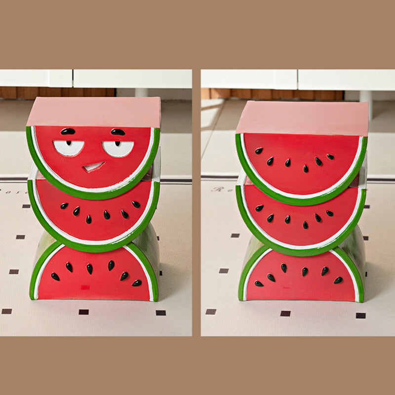 Contemporary Watermelon Peach Resin Coffee Table