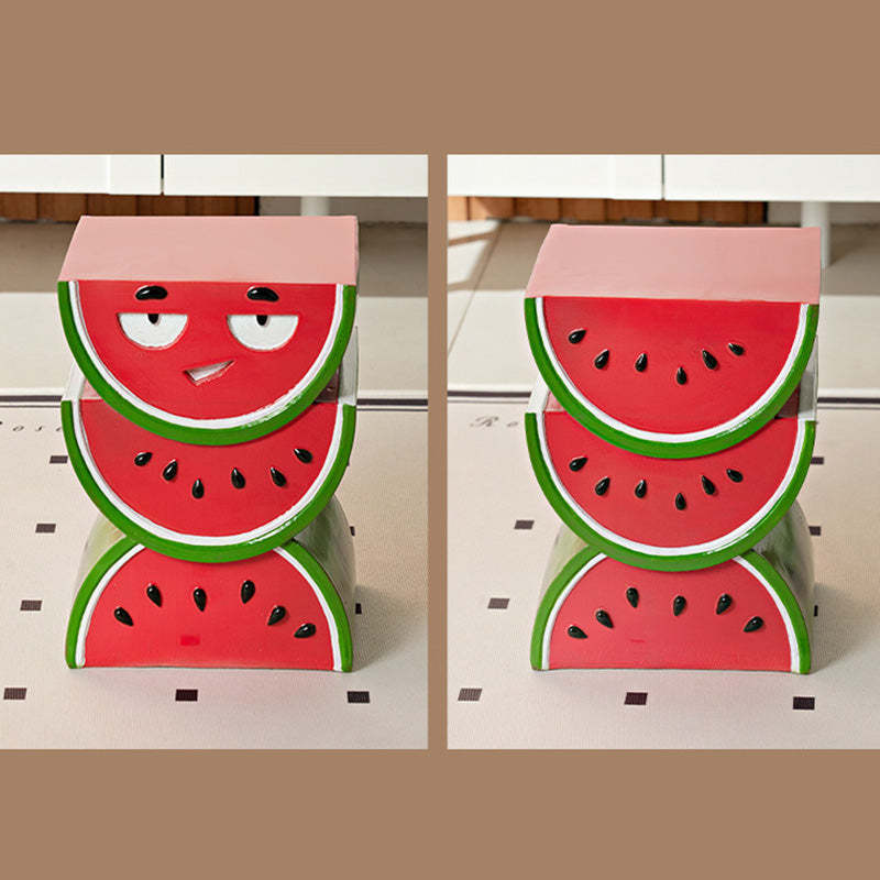 Contemporary Watermelon Peach Resin Coffee Table