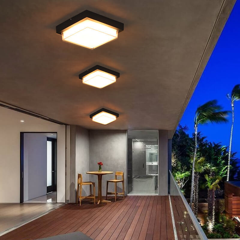Modern Outdoor Aluminum Induction Flush Light