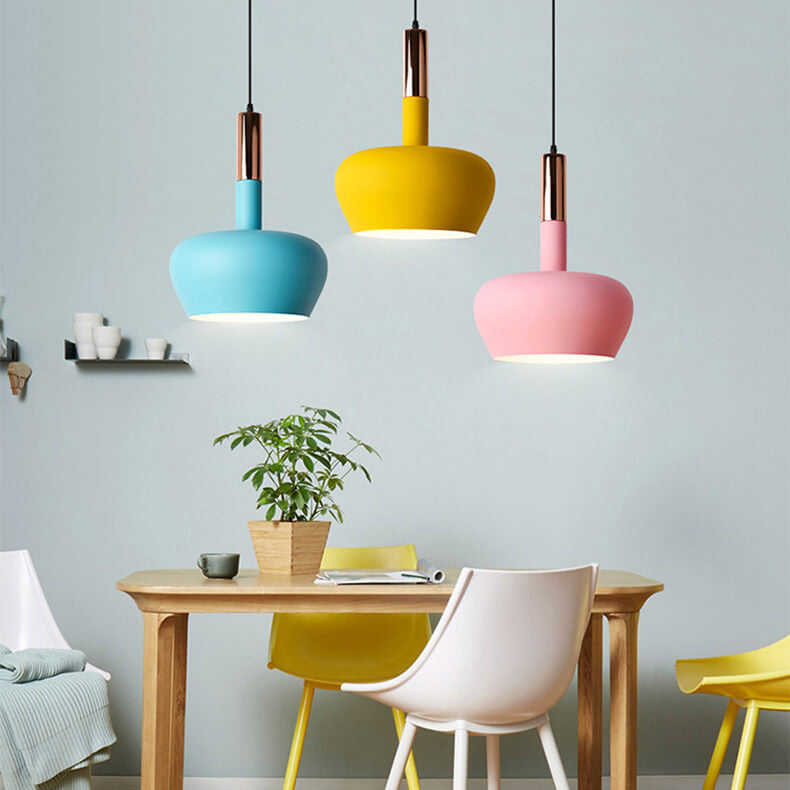 Nordic Macaron Aluminum Dome Bottle Pendant Light