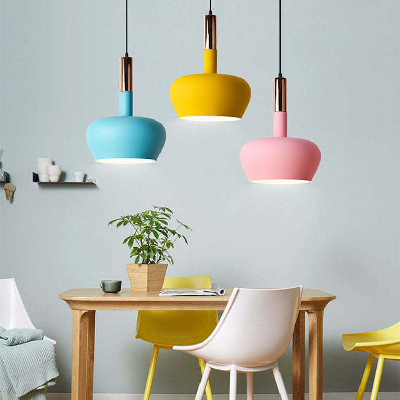 Nordic Macaron Aluminum Dome Bottle Pendant Light