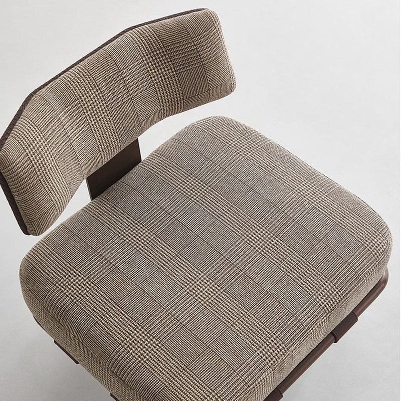 Modern Saddle Leather Steel Accent Chair