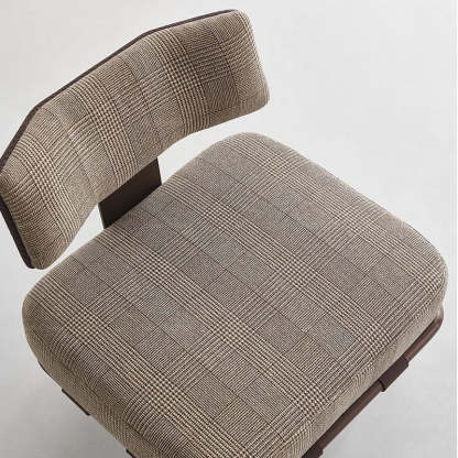 Modern Saddle Leather Steel Accent Chair