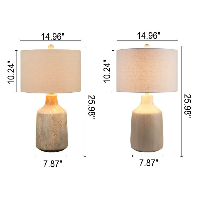 Vintage Minimalist Fabric Cement Base Lamp