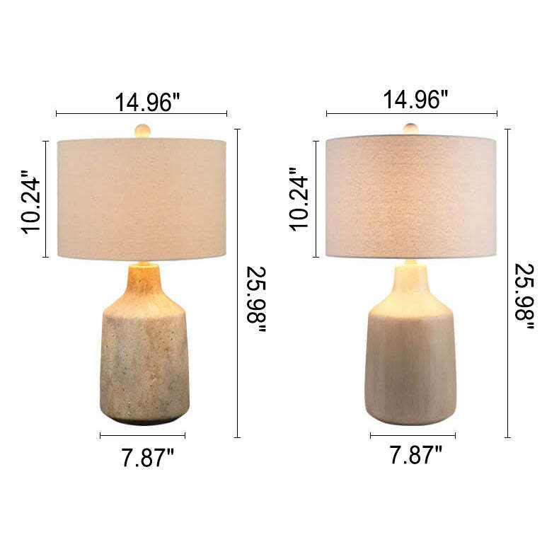Vintage Minimalist Fabric Cement Base Lamp