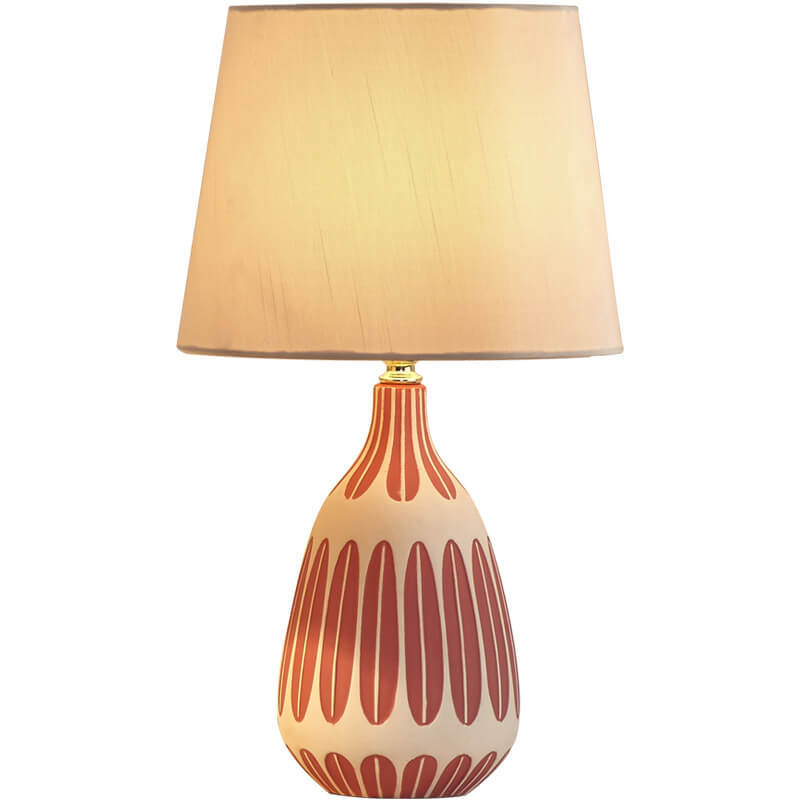 Nordic Vertical Pattern Ceramic Fabric Lamp