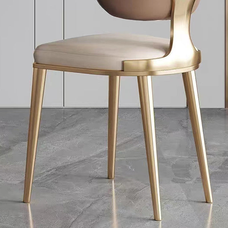 Scandinavian Microfiber Leather Square Cushion Dining Chair