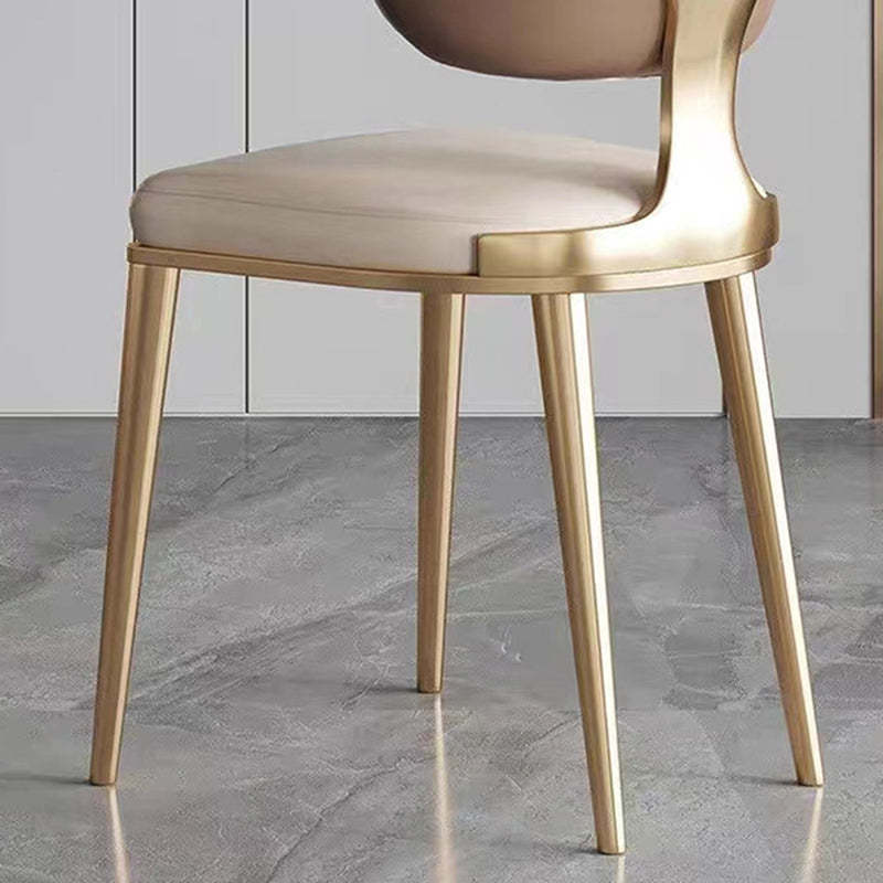 Scandinavian Microfiber Leather Square Cushion Dining Chair