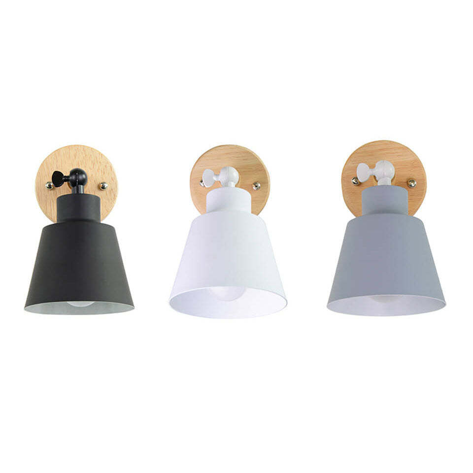 Nordic Macaron Rotatable Wood Wall Sconce