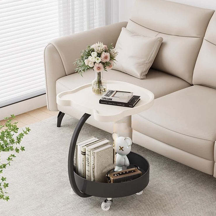 Nordic Round Wood 2-Tier Side Table