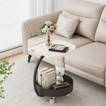 Nordic Round Wood 2-Tier Side Table