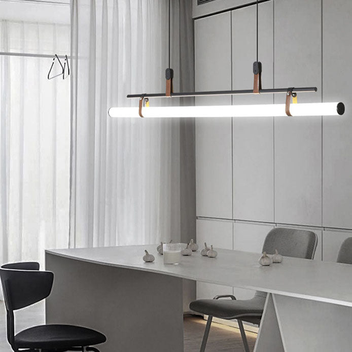 Nordic Minimalist Leather LED Island Chandelier