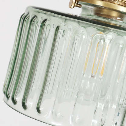 Japanese Vintage Brass Glass Jar Pendant
