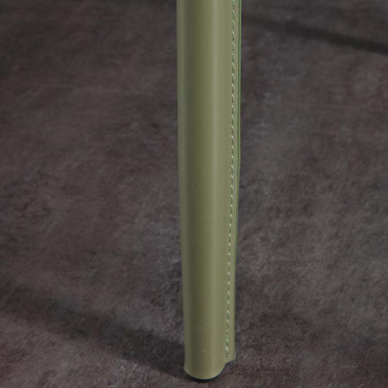 Minimalist Leather Steel Wing-Back Dining Chair