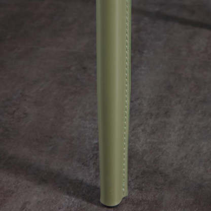 Minimalist Leather Steel Wing-Back Dining Chair
