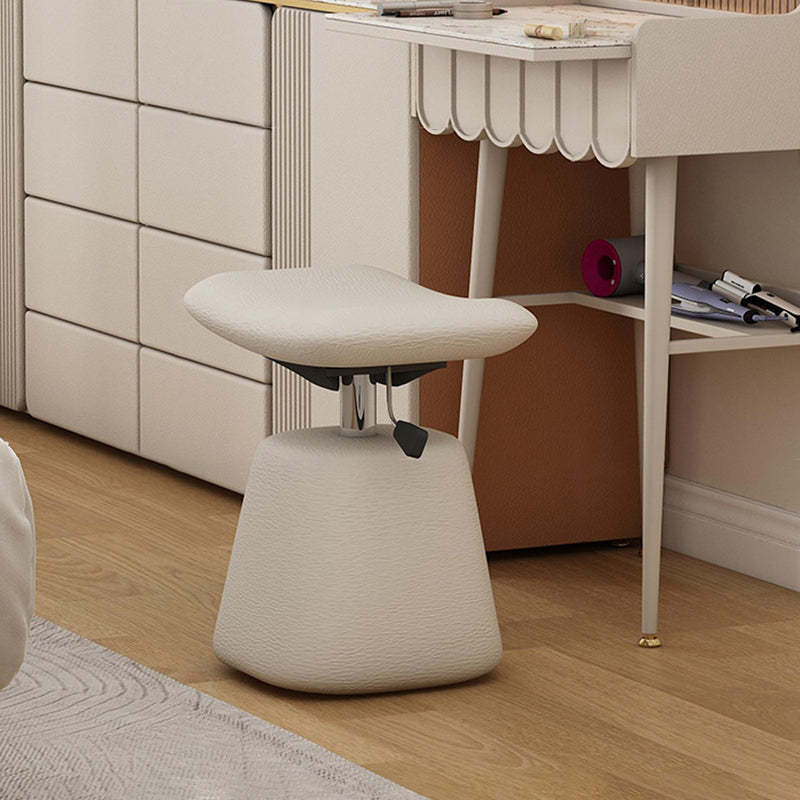 Contemporary Leather Height-Adjustable Vanity Stool