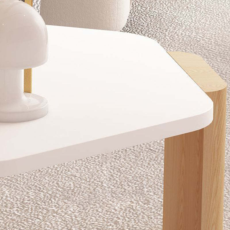 Contemporary Hexagonal Oak Plank End Table — Gray