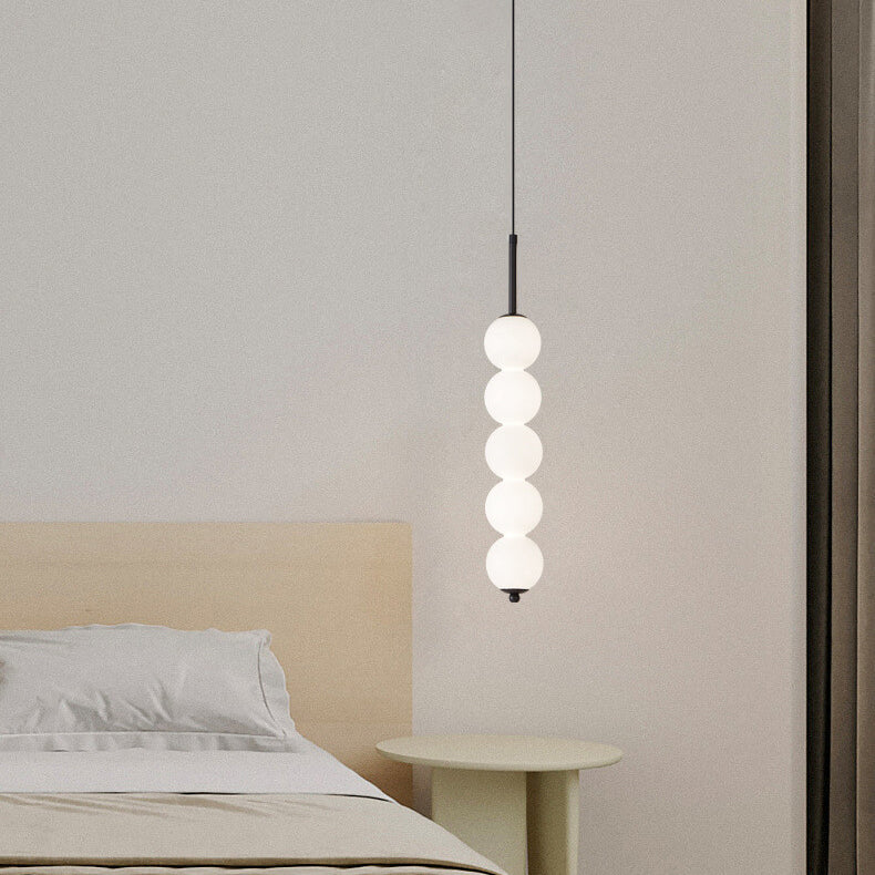 Nordic Brass Spherical Glass Strip LED Pendant Light