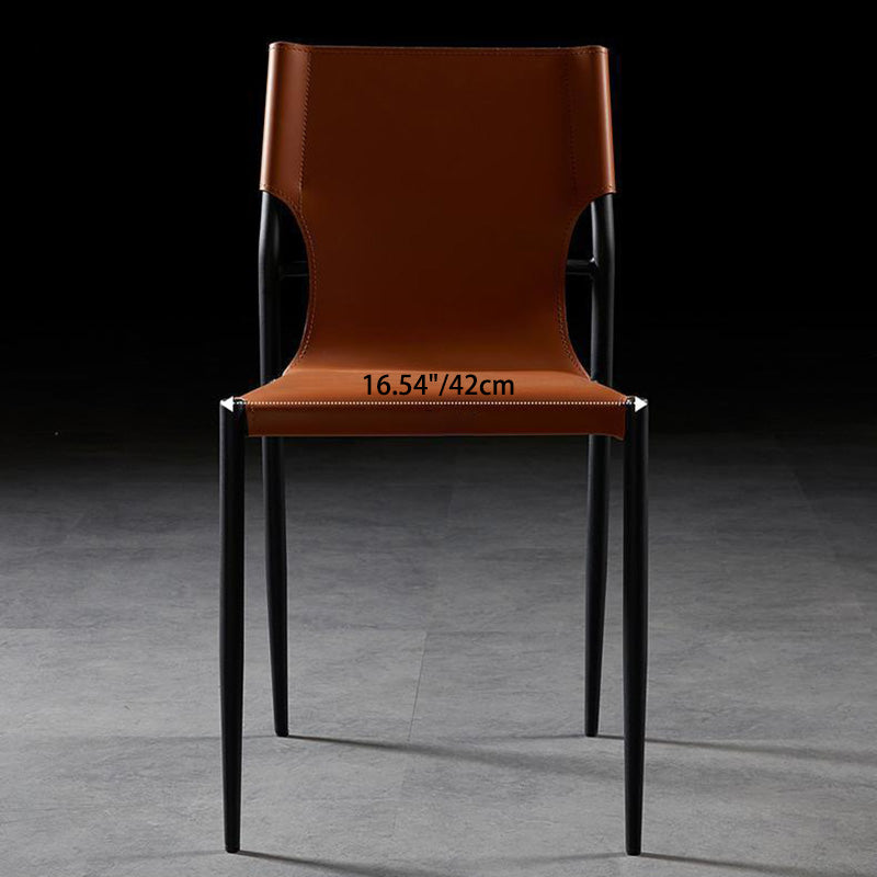 Nordic Leather Steel Stackable Dining Chair
