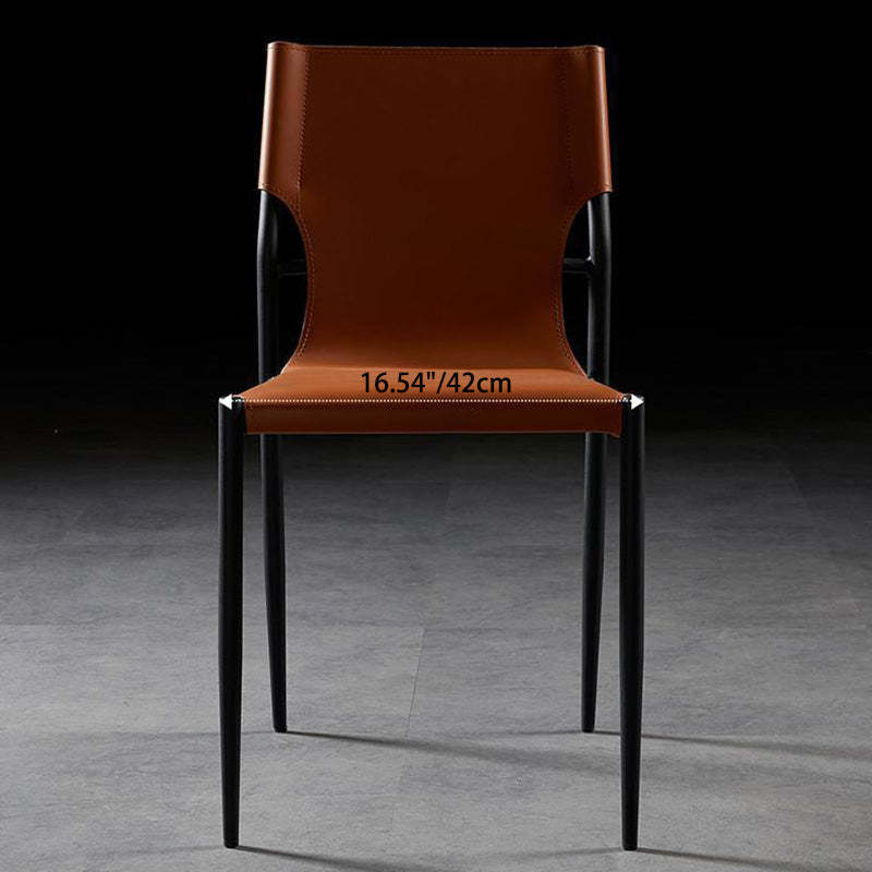 Nordic Leather Steel Stackable Dining Chair