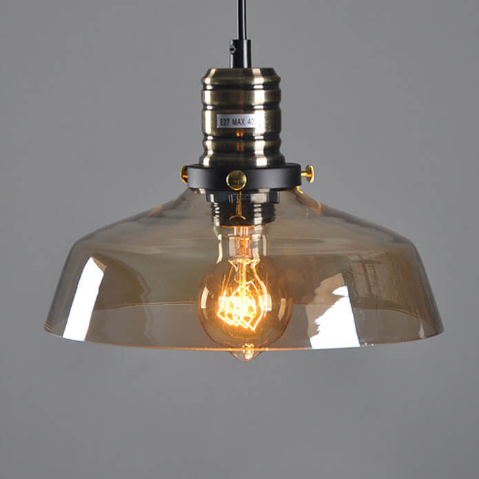 Industrial Transparent Glass Bowl Pendant Light