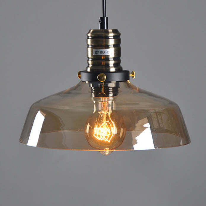 Industrial Transparent Glass Bowl Pendant Light