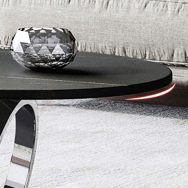 Nordic Round Slab Steel 2-Shelf Coffee Table