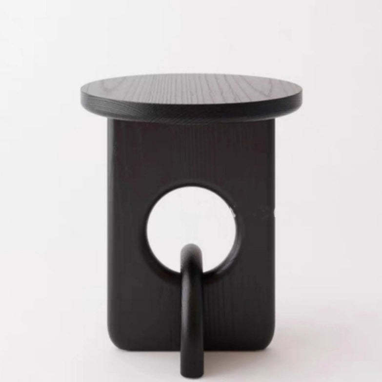 Minimalist Round Cross Ash Wood End Table