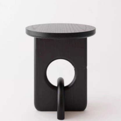 Minimalist Round Cross Ash Wood End Table