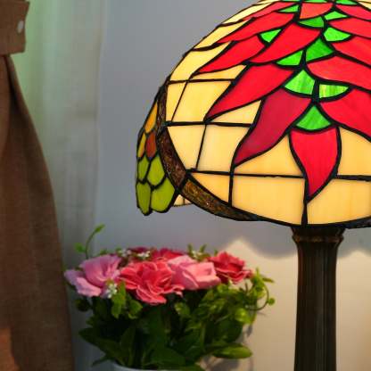 Tiffany Stained Glass Capsicum Round Table Lamp
