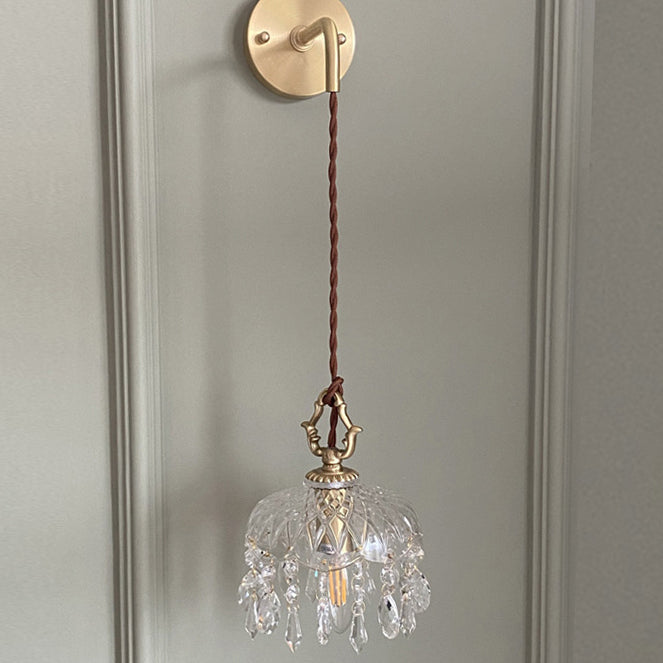 Vintage Decorative Floral Crystal Wall Sconce